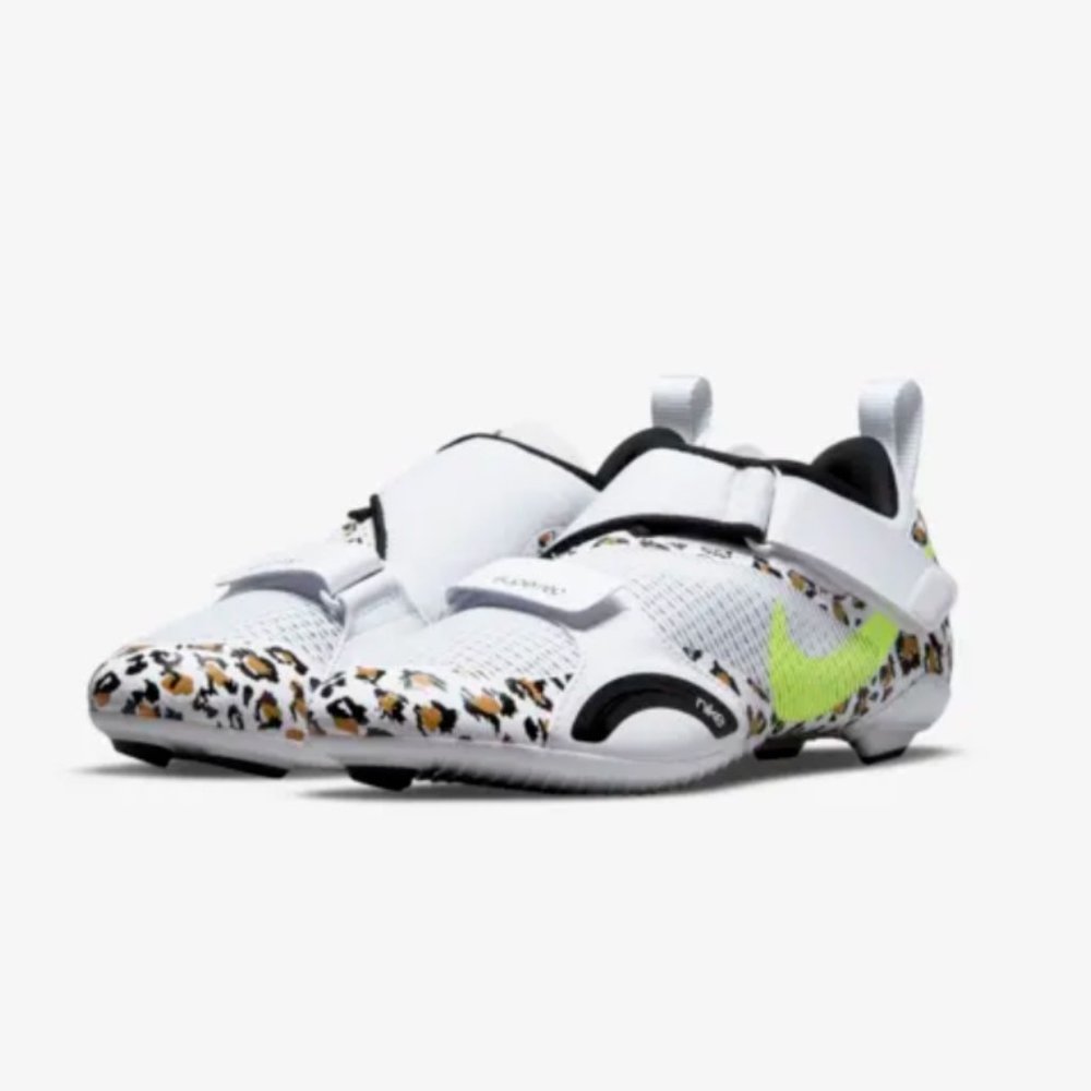 Sz 6.5,7,7.5 Women Nike SuperRep Cycle White Leopard Cycling Shoes CJ0775-177 - Picture 6 of 13